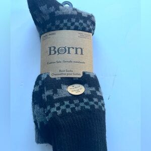 Born MENS Socks Wool Blend 2 Pair Shoe Size 6-12
